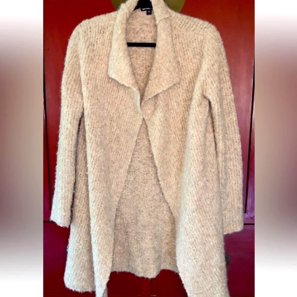 JAMES PERSE OPEN FRONT ALPACA CARDIGAN SIZE 1 (Size SMALL)